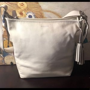 Coach Large White Leather Hobo